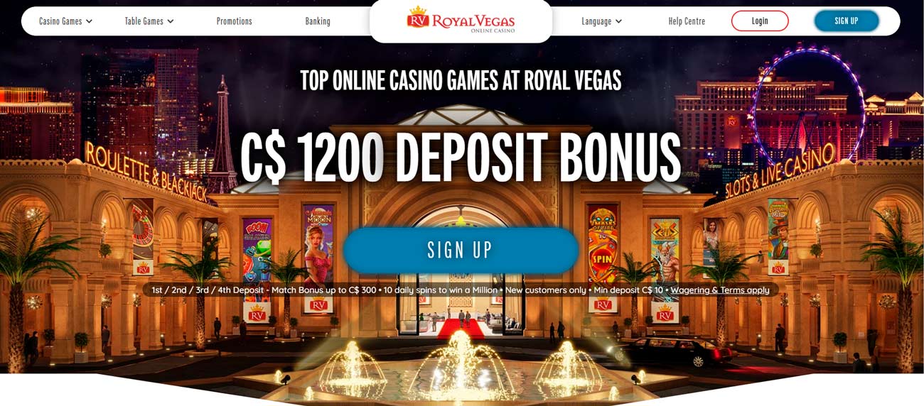 Royal Vegas welcome bonus