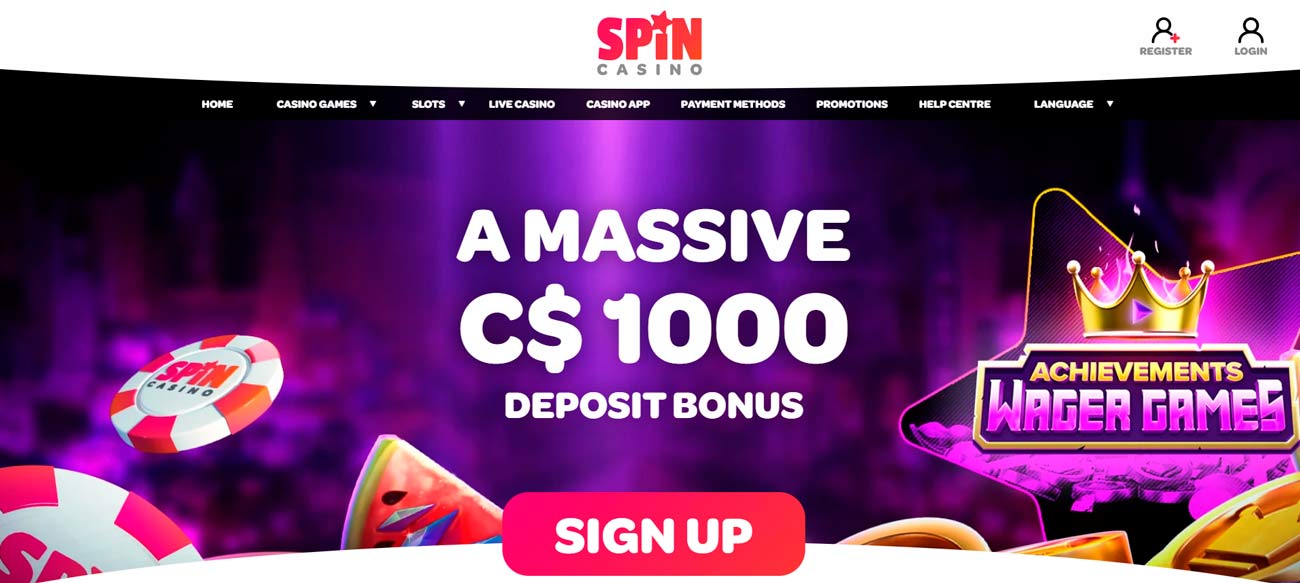 Spin Casino lobby